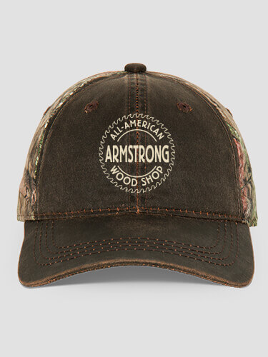 Wood Shop Brown/Camo Embroidered 2-Tone Camo Hat