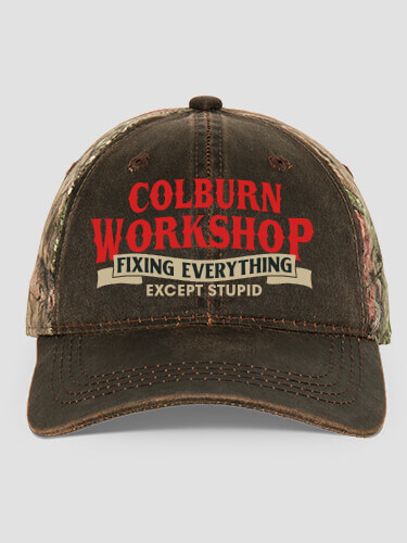 Workshop Brown/Camo Embroidered 2-Tone Camo Hat
