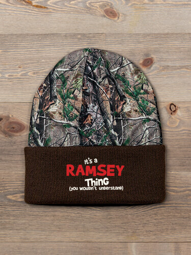 You Wouldn't Understand Brown/Camo Embroidered 2-Tone Camo Cuffed Beanie