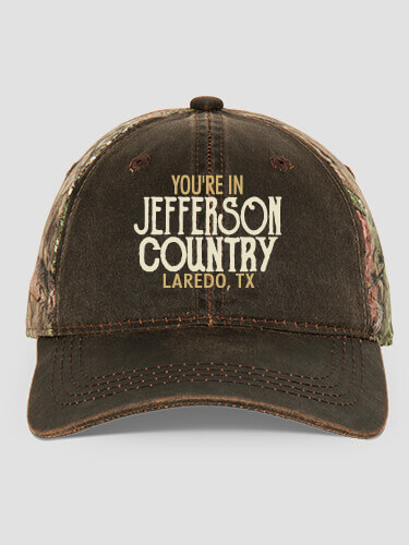Your Country Brown/Camo Embroidered 2-Tone Camo Hat