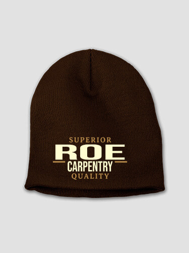 Carpentry Brown Embroidered Beanie