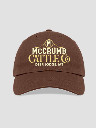 Cattle Company Brown Embroidered Hat