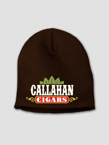 Cigars Brown Embroidered Beanie