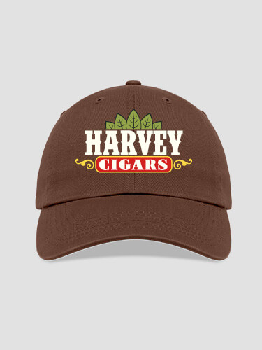 Cigars Brown Embroidered Hat