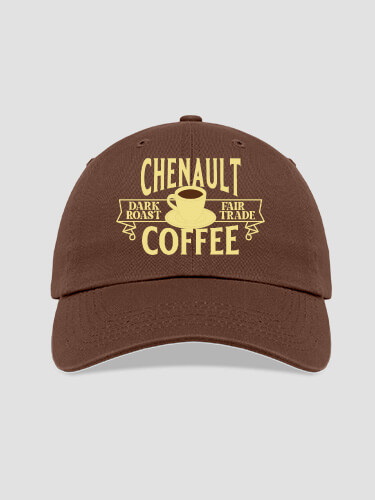 Coffee Brown Embroidered Hat