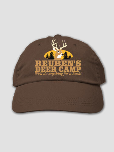 Deer Camp Brown Embroidered Hat