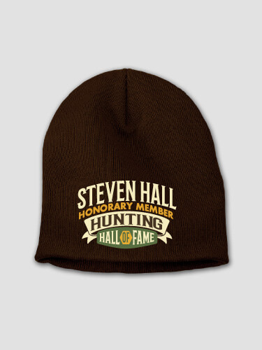 Deer Hunting Hall Of Fame Brown Embroidered Beanie
