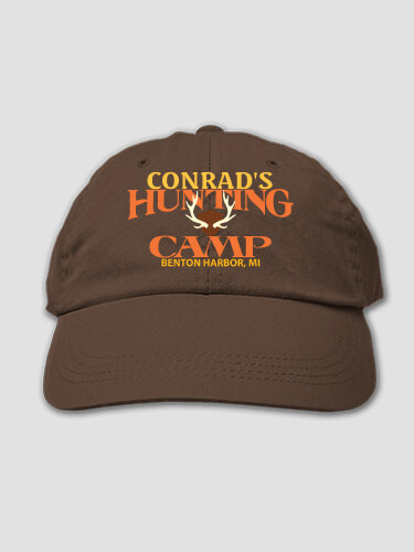 Elk Hunting Camp Brown Embroidered Hat