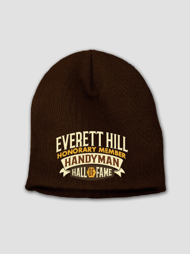 Handyman Hall Of Fame Brown Embroidered Beanie