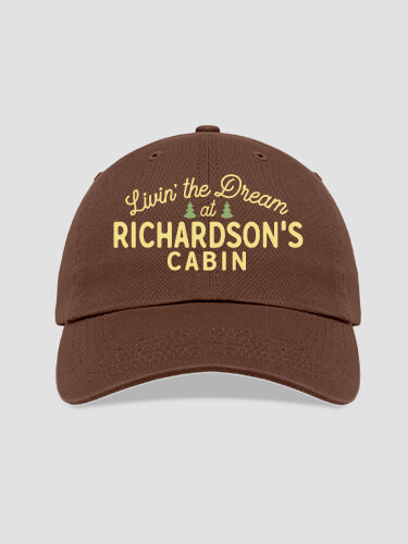 Livin' The Dream Cabin Brown Embroidered Hat