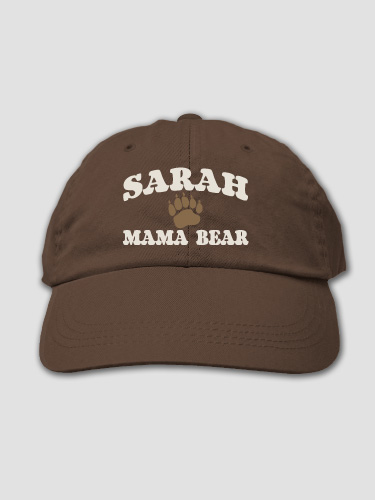Mama Bear Brown Embroidered Hat