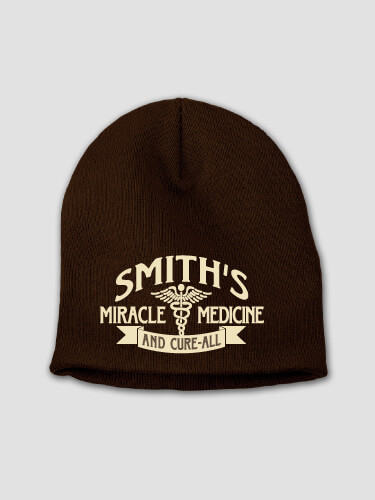 Miracle Medicine Brown Embroidered Beanie