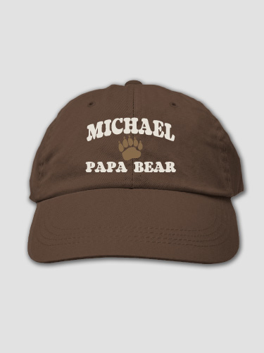 Papa Bear Brown Embroidered Hat