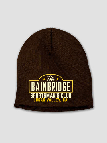 Sportsman's Club Brown Embroidered Beanie