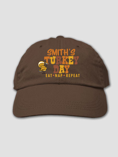 Turkey Day Brown Embroidered Hat