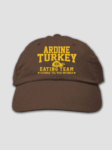 Turkey Eating Team Brown Embroidered Hat