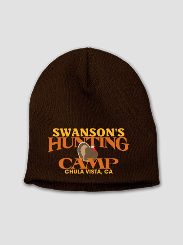 Turkey Hunting Camp Brown Embroidered Beanie