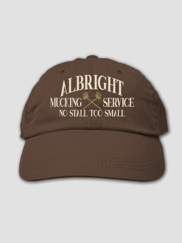 Vintage Mucking Service Brown Embroidered Hat