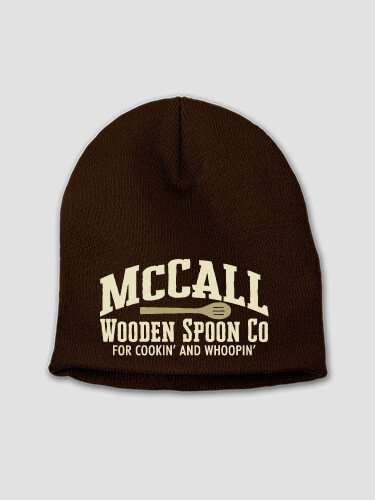 Wooden Spoon Company Brown Embroidered Beanie
