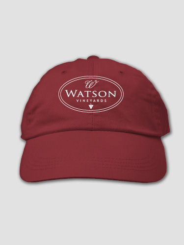 Vineyards Burgundy Embroidered Hat