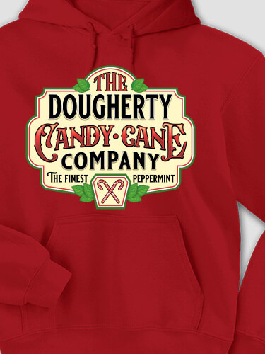 Candy Cane Company Cardinal Red Adult Hooded Sweatshirt