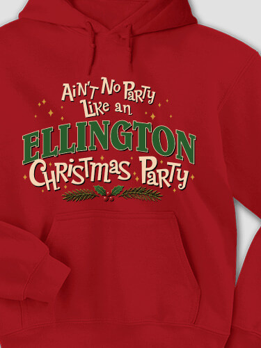 Christmas Party Cardinal Red Adult Hooded Sweatshirt