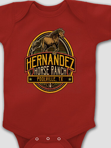 Classic Horse Ranch Cardinal Red Baby Bodysuit