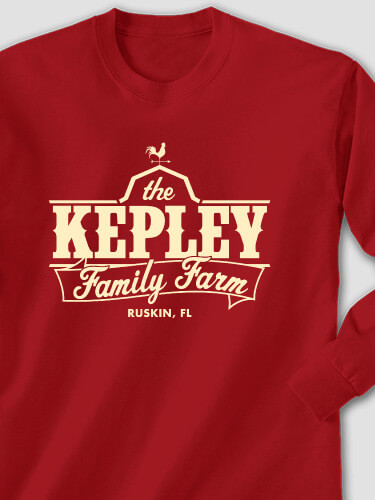 Family Farm Cardinal Red Adult Long Sleeve