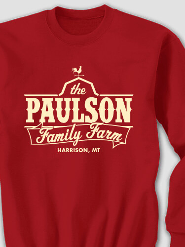 Family Farm Cardinal Red Adult Sweatshirt