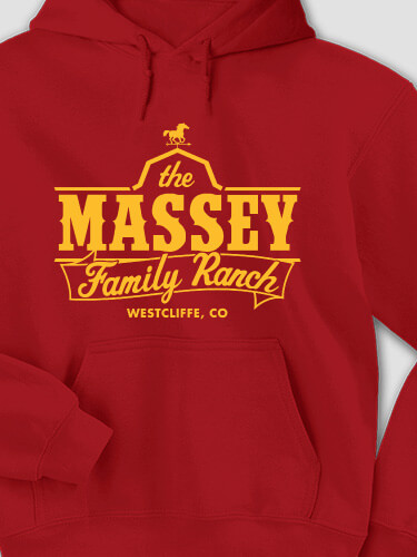 Family Ranch Cardinal Red Adult Hooded Sweatshirt