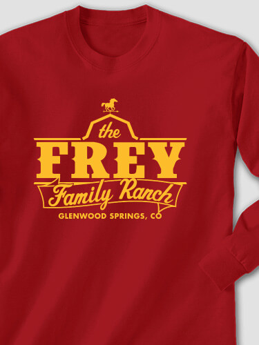 Family Ranch Cardinal Red Adult Long Sleeve