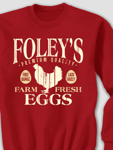 Farm Fresh Eggs Cardinal Red Adult Sweatshirt