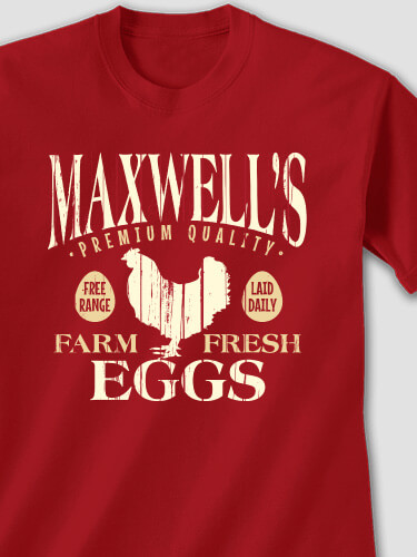 Farm Fresh Eggs Cardinal Red Adult T-Shirt