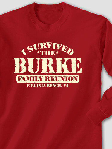 I Survived Reunion Cardinal Red Adult Long Sleeve