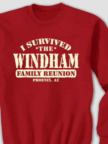 I Survived Reunion Cardinal Red Adult Sweatshirt