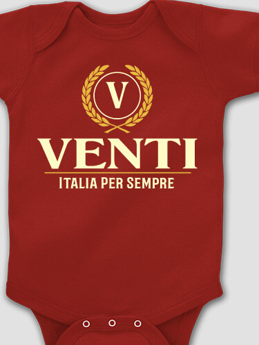 Italian Monogram Cardinal Red Baby Bodysuit