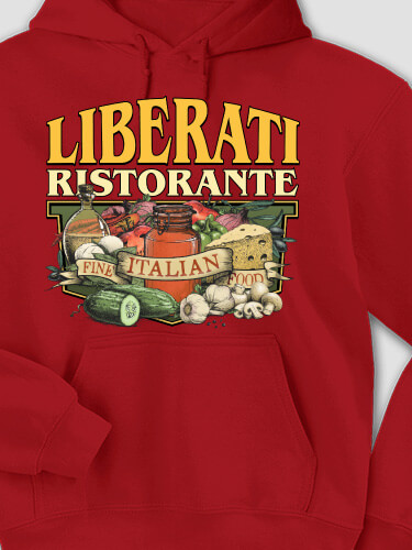 Ristorante Cardinal Red Adult Hooded Sweatshirt