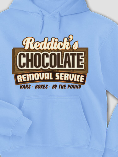 Chocolate Removal Service Carolina Blue Adult Hooded Sweatshirt