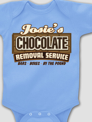 Chocolate Removal Service Carolina Blue Baby Bodysuit