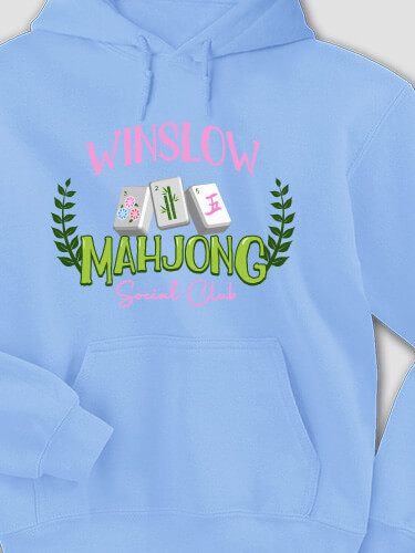 Mahjong Carolina Blue Adult Hooded Sweatshirt