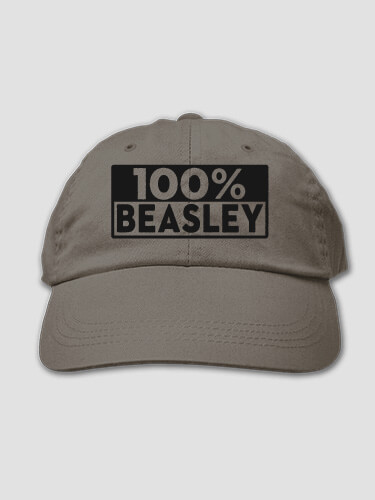 100 Percent Charcoal Embroidered Hat