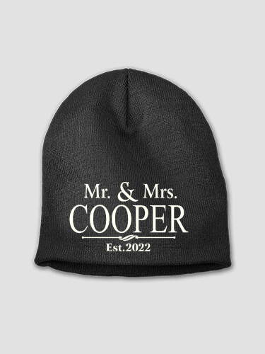 Mr and Mrs Charcoal Embroidered Beanie