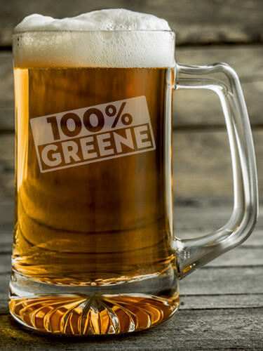 100 Percent Clear Beer Mug - Engraved