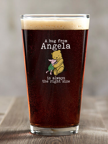 A Hug Clear Pint Glass - Color Printed (single)