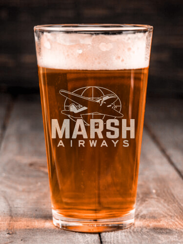 Airways Clear Pint Glass - Engraved (single)