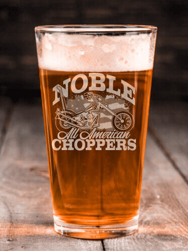 All American Choppers Clear Pint Glass - Engraved (single)