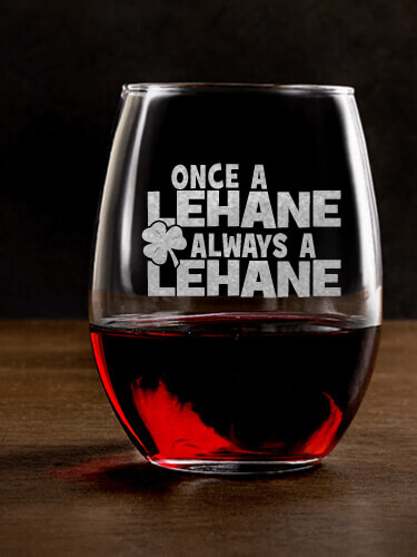 Always Irish Clear Stemless Wine Glass - Engraved (single)