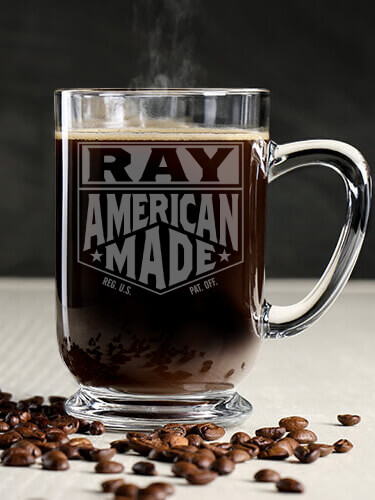 American Made Clear Coffee Mug - Engraved (single)