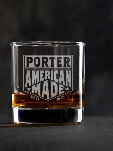 American Made Clear Rocks Glass - Engraved (single)