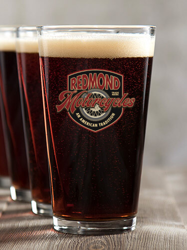 American Motorcycle Tradition Clear Pint Glass - Color Printed (set of 4)